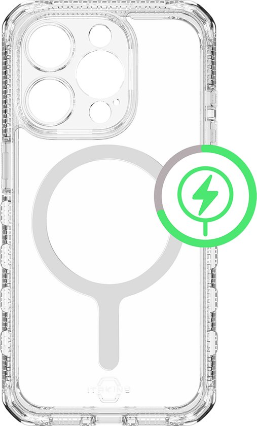 ITSkins SupremeMagClear-R Doorzichtig Telefoonhoesje geschikt voor Apple iPhone 15 Pro Max MagSafe Hoesje Hardcase Backcover Shockproof - Transparant