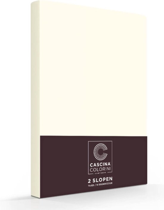 Premium Egyptisch percale katoen oxford rand kussenslopen ivoor - 60x70 - set van 2 - meest luxe katoensoort - hogere weefdichtheid en garenfijnheid - hotelsluiting