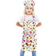 Kinderschort Koksmuts Verstelbare nekband Klittenband Design Tailleband voor bakken, schilderen, koken
