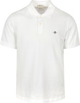 Gant - Shield Piqué Poloshirt Wit - Regular-fit - Heren Poloshirt Maat XXL