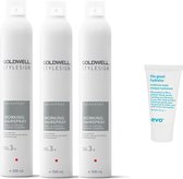 3 x Goldwell - Stylesign Working Hairspray - 300 ml + WILLEKEURIG Travel Size