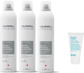 3 x Goldwell - Stylesign Extra Strong Hairspray - 300 ml + WILLEKEURIG Travel Size