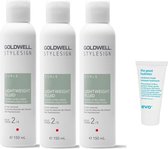 3 x Goldwell - Fluide léger Stylesign - 150 ml + Evo Travelsize gratuit