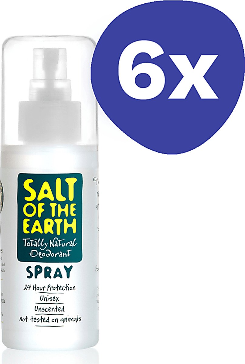 Goedkoopste Salt of the Earth Natural Crystal Unscented Deodorant Spray (6x 100ml
