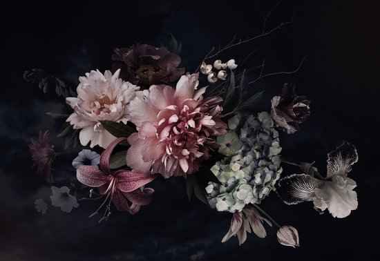 Inductie Beschermer - Dark Boeket - 78 x 52 cm