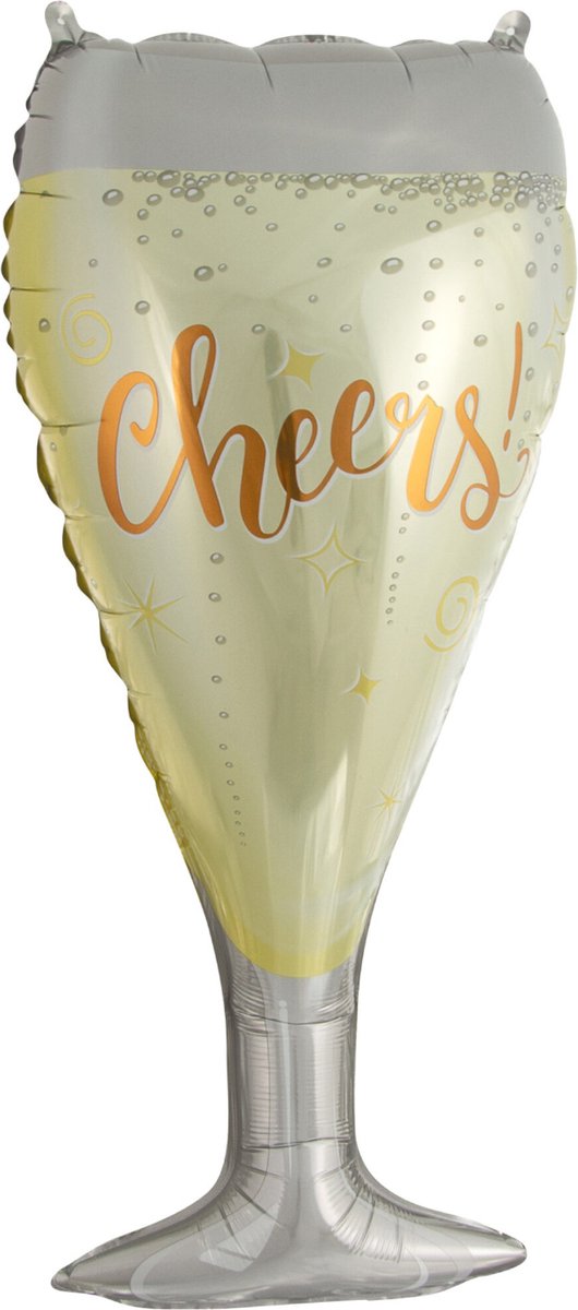Folieballon - Champagneglas - Cheers - 84cm - Zonder vulling