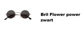 Bril flower power 70s zwart - Uilebril John lennon bril beatles rond 70s and 80s disco peace flower power happy together toppers