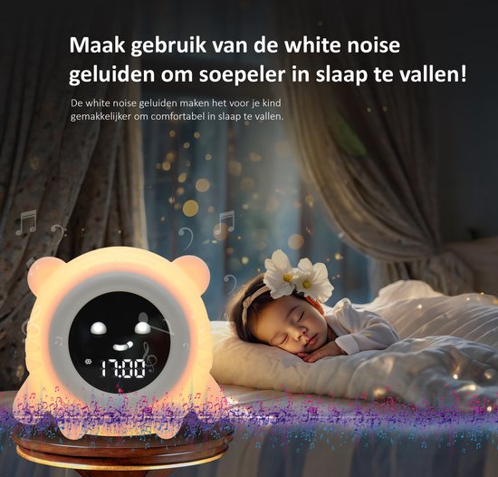 Zybra® Stoer Tijgertje - Slaaptrainer - Wake Up Light - Kinderwekker - Slaapwekker - Nachtlampje kinderen - Slaaphulp - Zybra
