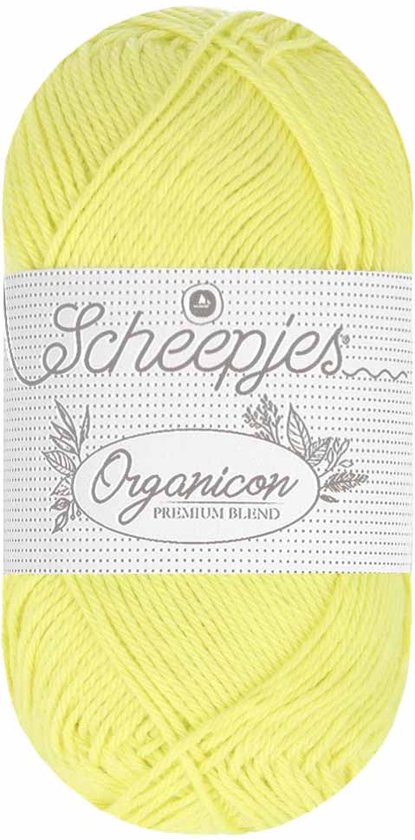 Fil à Tricoter Scheepjes Organicon 211 Doux Primevère - Coton Bio 100% Naturel, 50g, Idéal Pour Vêtements Légers Et Accessoires Bébé