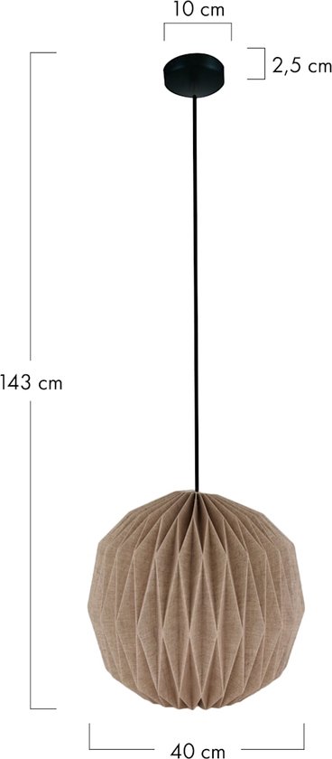 DKNC - Lampe suspendue Edina - 40x40x43cm - Naturel