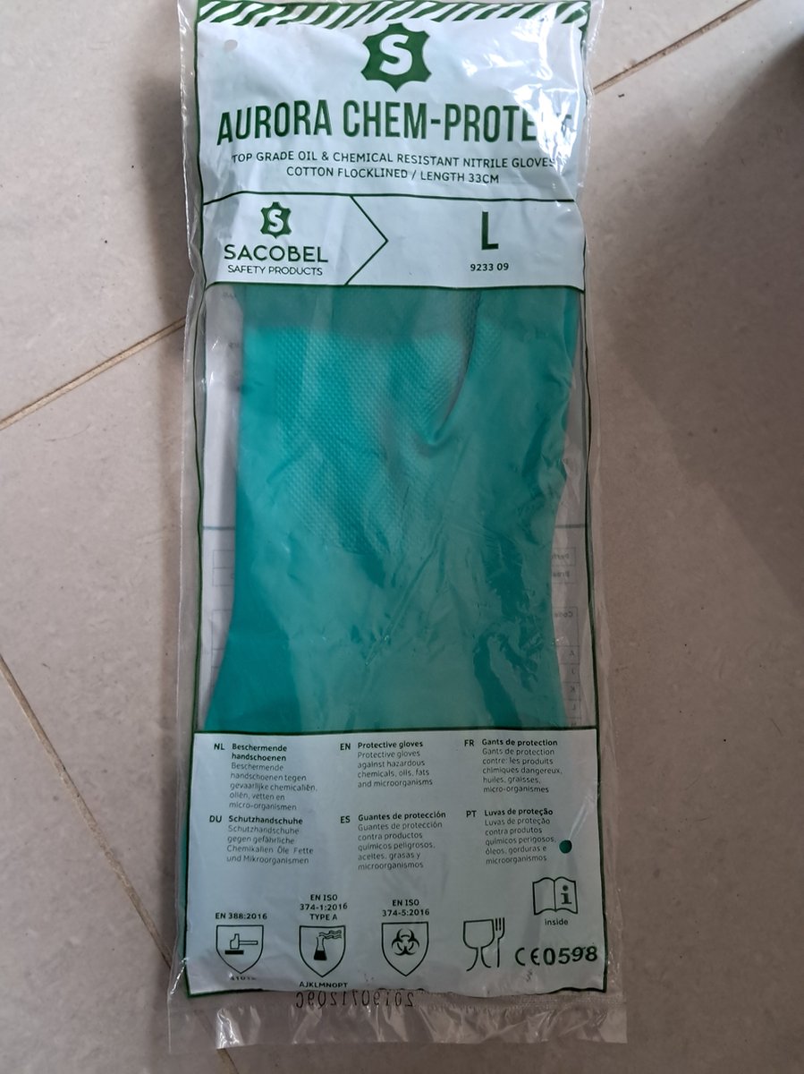 Goedkoopste Sacobel Beschermende handschoenen - Groen - Maat L - Lengte 33cm