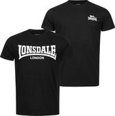 Lonsdale T-Shirt Piddinghoe T-Shirt normale Passform Doppelpack Black-S