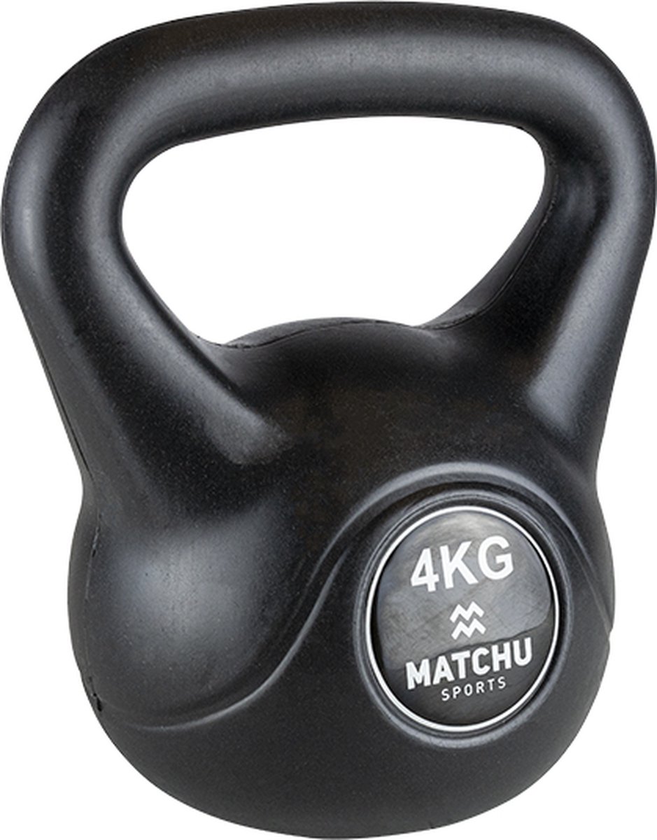 Matchu Sports - Kettlebell - Full body workout - Kettlebell 4kg - Gewichten - Zwart – foto 2