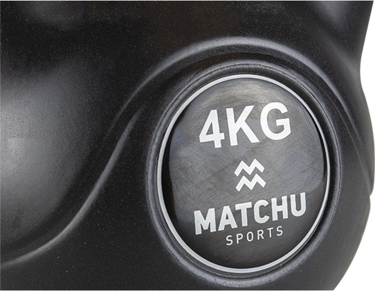 Matchu Sports - Kettlebell - Full body workout - Kettlebell 4kg - Gewichten - Zwart – foto 6