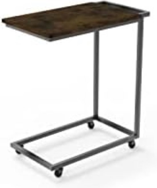 Table d'ordinateur portable sur Roues - Table d'appoint sur Roues - Table d'ordinateur portable sur Roues Ajustable - Table de chevet à Roues - Table de lecture de chevet