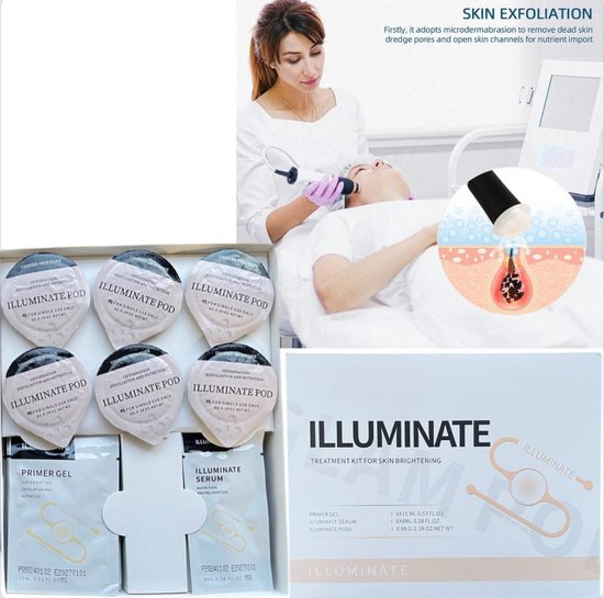 Illuminate Restart Kit – Oxygen Pods – Oxypods – Zuurstoftherapie voor pigment & glow – Verhelderende gezichtsbehandeling – 6 pods + 6 gels + 6 serums