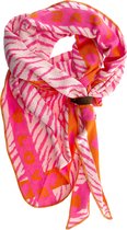 LOT83 Sjaal Mae - Vegan leren sluiting - Omslagdoek - Ronde sjaal - Pink - 1 Size fits all