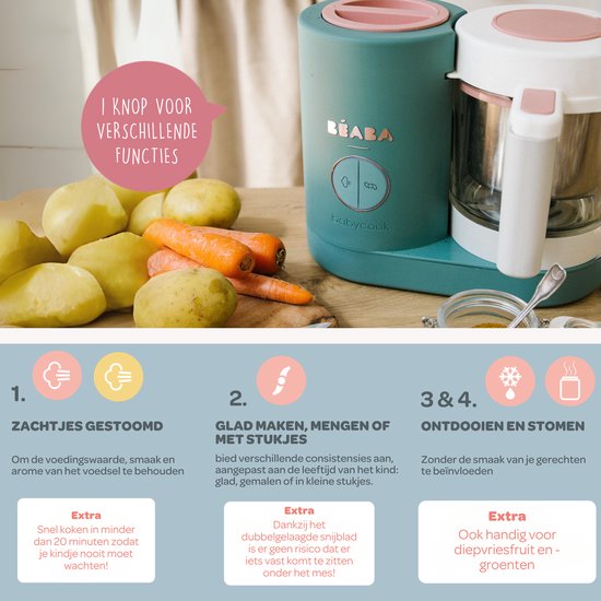 Béaba Babycook Neo® - Stoomkoker - 4-in-1 babyvoeding bereider - Foodprocessor - Groen van Beaba — afbeelding 3