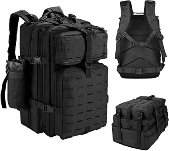 Militaire rugzak - Leger rugzak - Tactical backpack - Leger backpack - Leger tas - 28 x 28 x 48 cm (L x W x H) - Zwart 45L