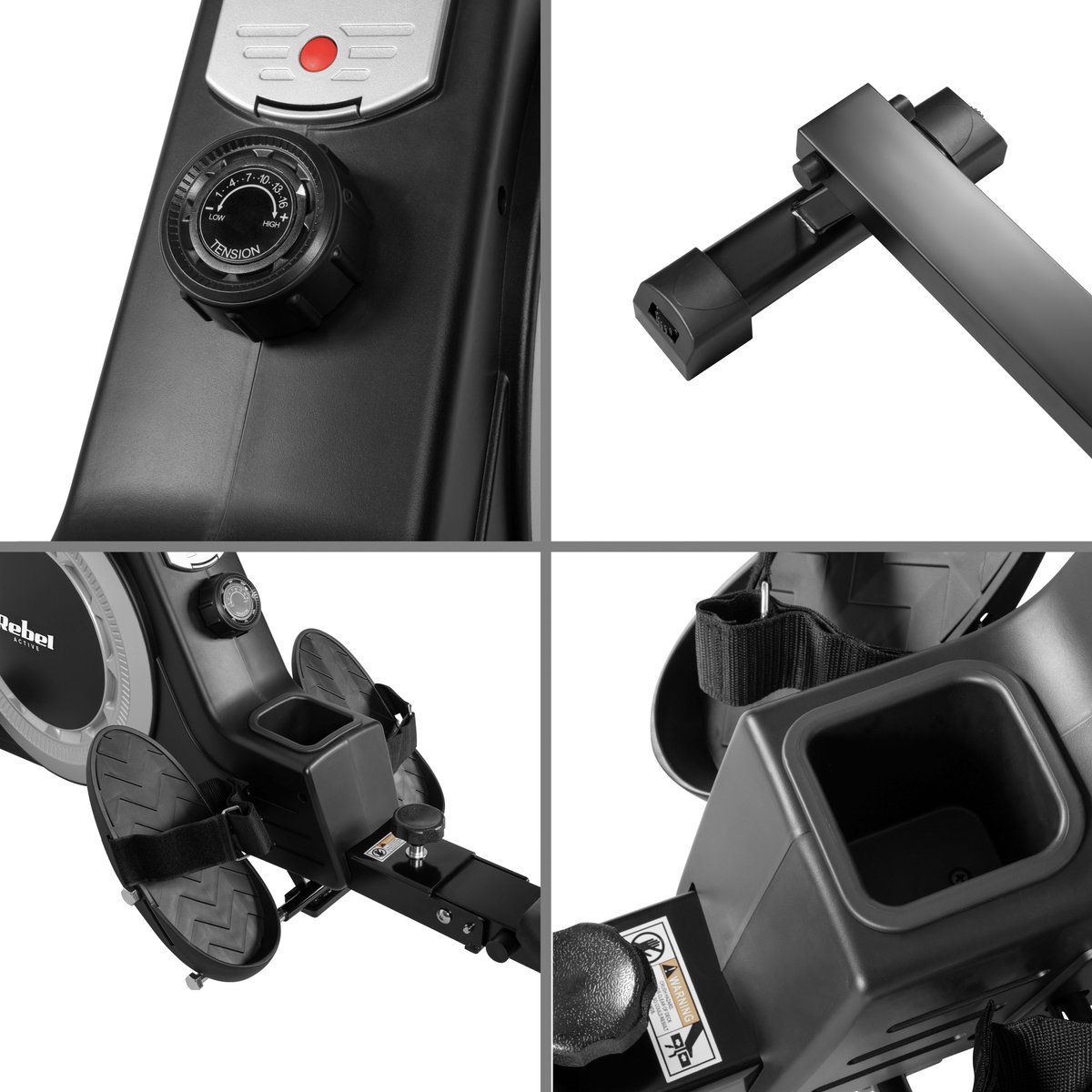 Afbeelding 3 van Rebel Active Magnetische Roeimachine Opvouwbaar - Fitness Roeitoestel - Thuis Roeimachine - Roeitrainer met Magnetisch Weerstandssysteem