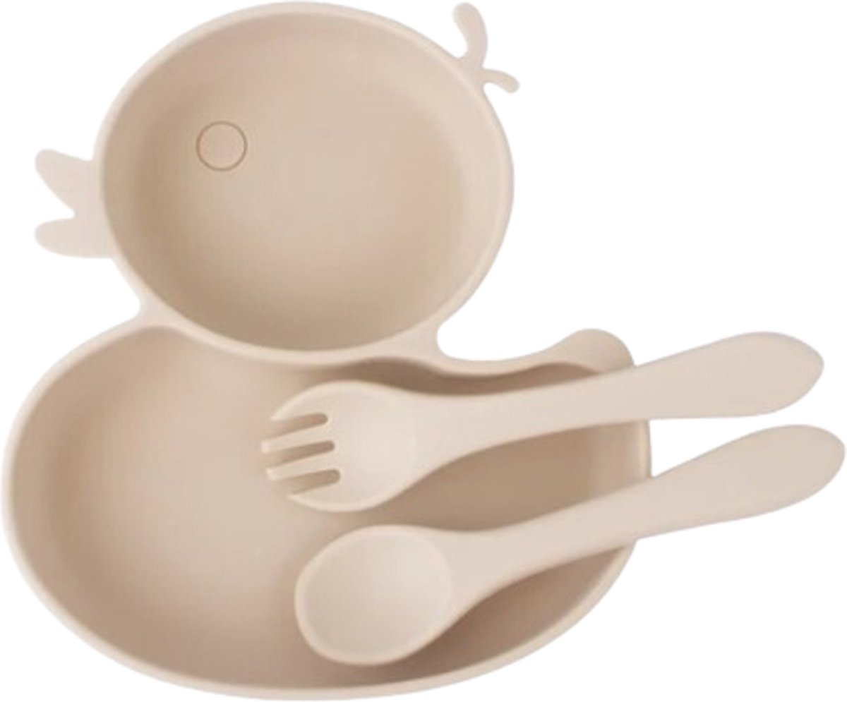 Goedkoopste Siliconen bord eend met zuignap - kinderservies zuignap - kinderservies eend - siliconen - zuignap