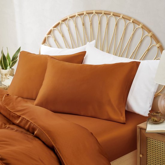 Taies d'oreiller en bambou premium Bamboebaas - Orange amande - 50x75 cm