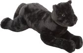 Atmosphera Knuffeldier Zwarte Panter Joey - zachte pluche stof - wilde dieren knuffels - 70 cm - groot formaat