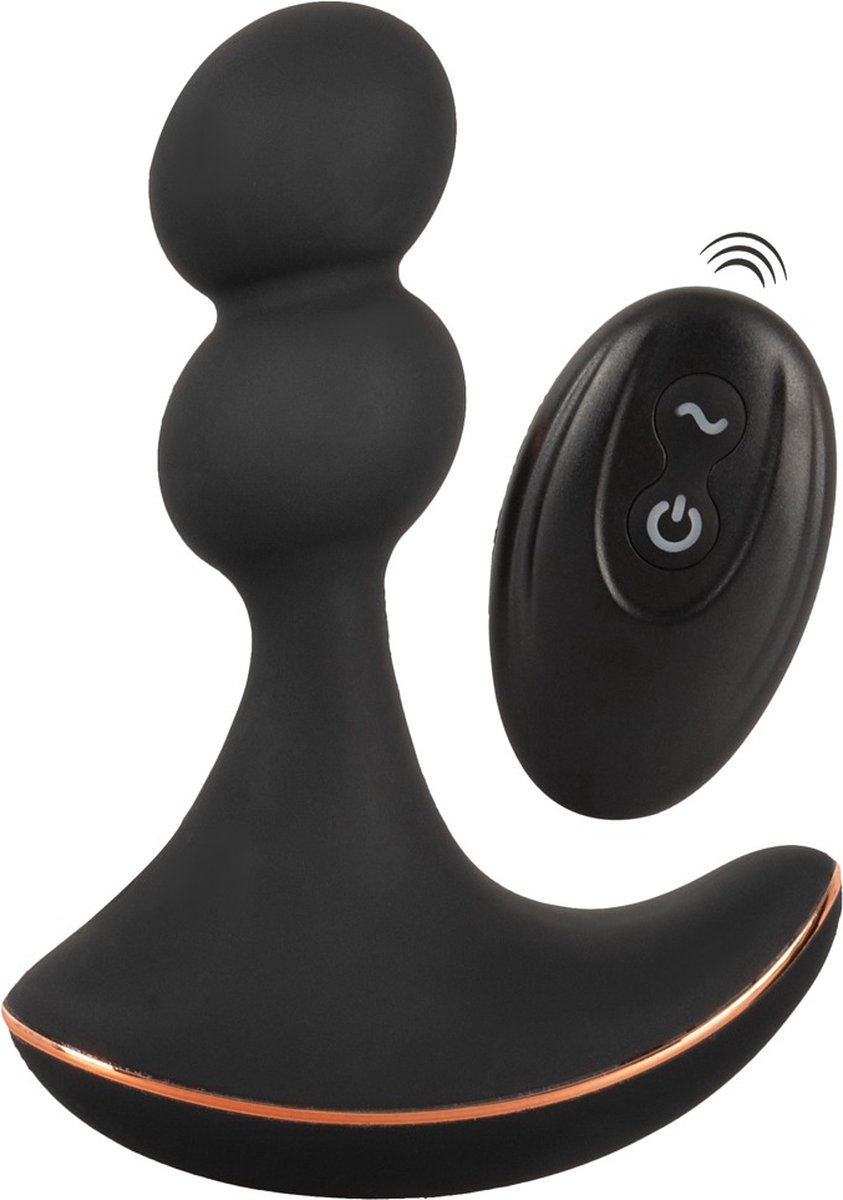 Goedkoopste ANOS Luxe Roterende Prostaat Stimulator met Dubbele Motoren - Trillen en Roterende Buttplug met Draadloze Afstandsbediening - Watervast en Oplaadbaar 14 cm