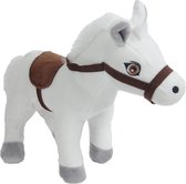 Knuffeldier Paard Lola - zachte pluche stof - paarden knuffels - wit - 23 cm