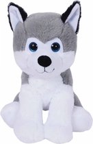 Knuffeldier Husky hond Billy - zachte pluche stof - dieren knuffels - grijs/wit - 23 cm