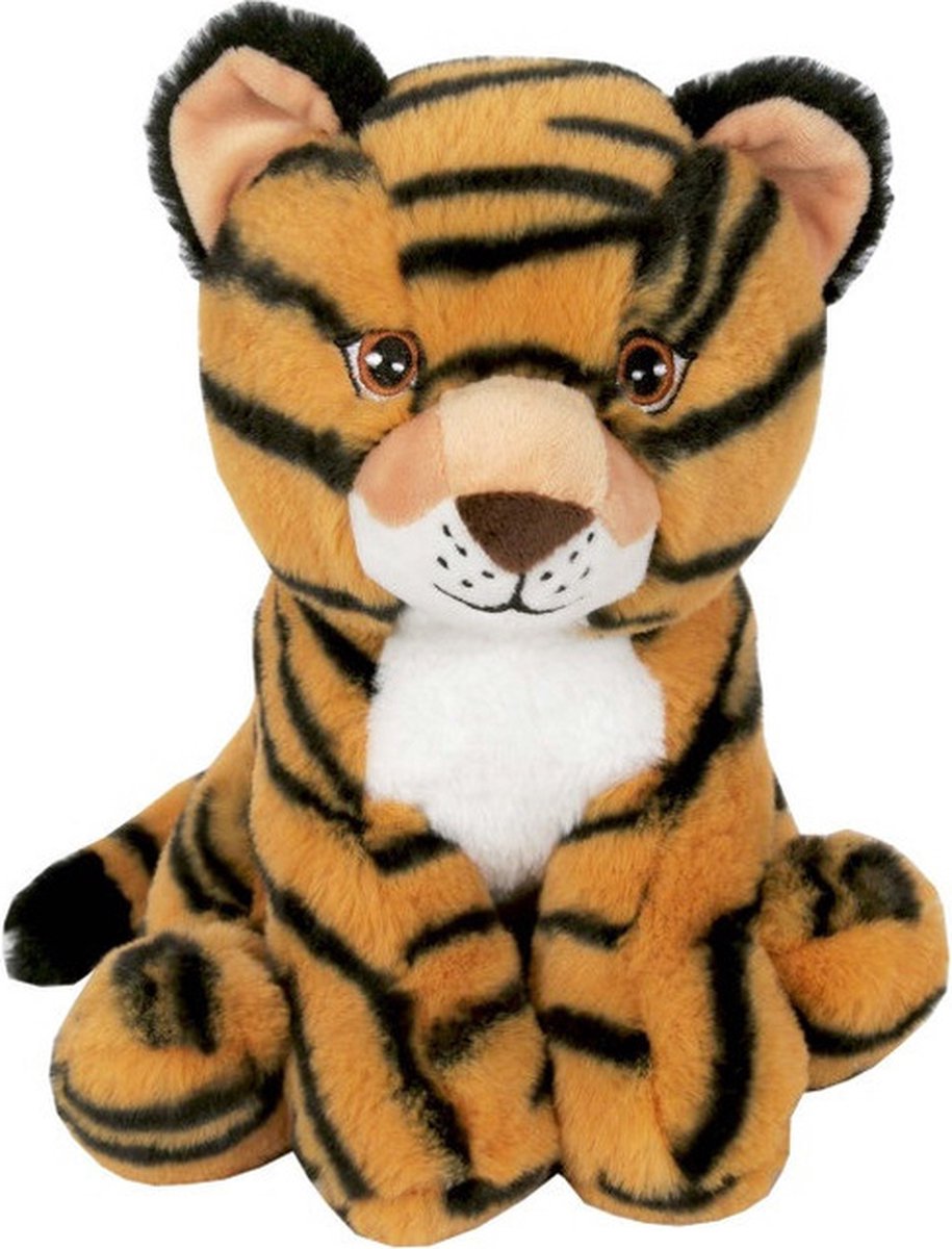 Knuffeldier Tijger Missy - zachte pluche stof - dieren knuffels - lichtbruin - 23 cm