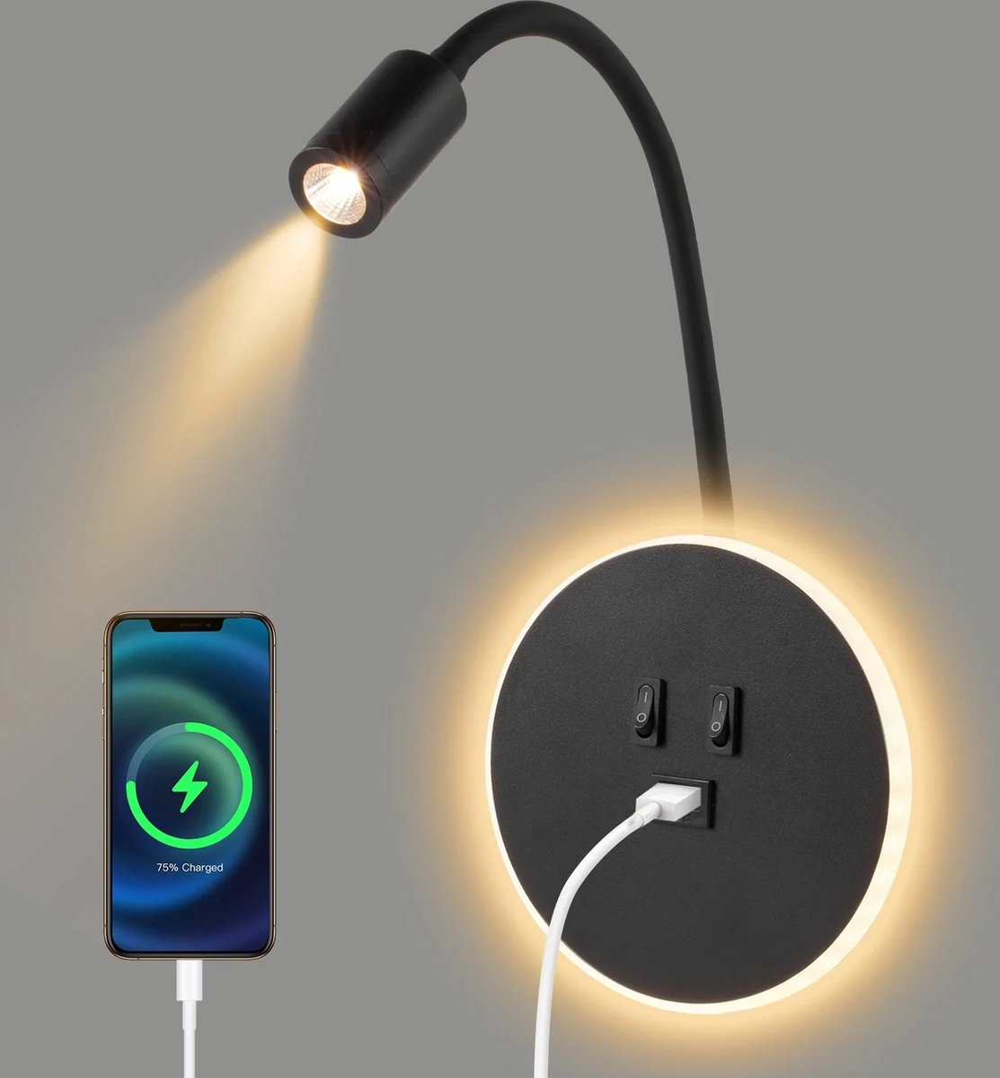 Mima® Leeslamp - Multifunctioneel - USB - Zwart - Leeslampje Voor Boek -