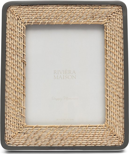 Riviera Maison Fotolijst 20x25 met rotan lijst en zilveren detail - Kubu Photo Frame