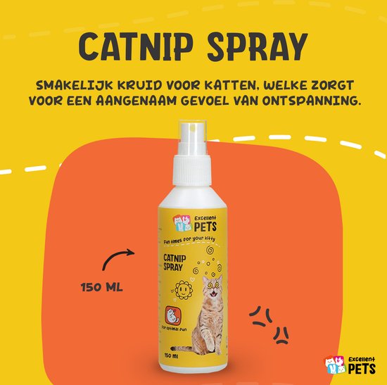 Excellent Catnip Spray - Kattenkruid Spray - Ideaal voor Katten attributen - Geschikt voor katten - 150 ml - Holland Animal Care