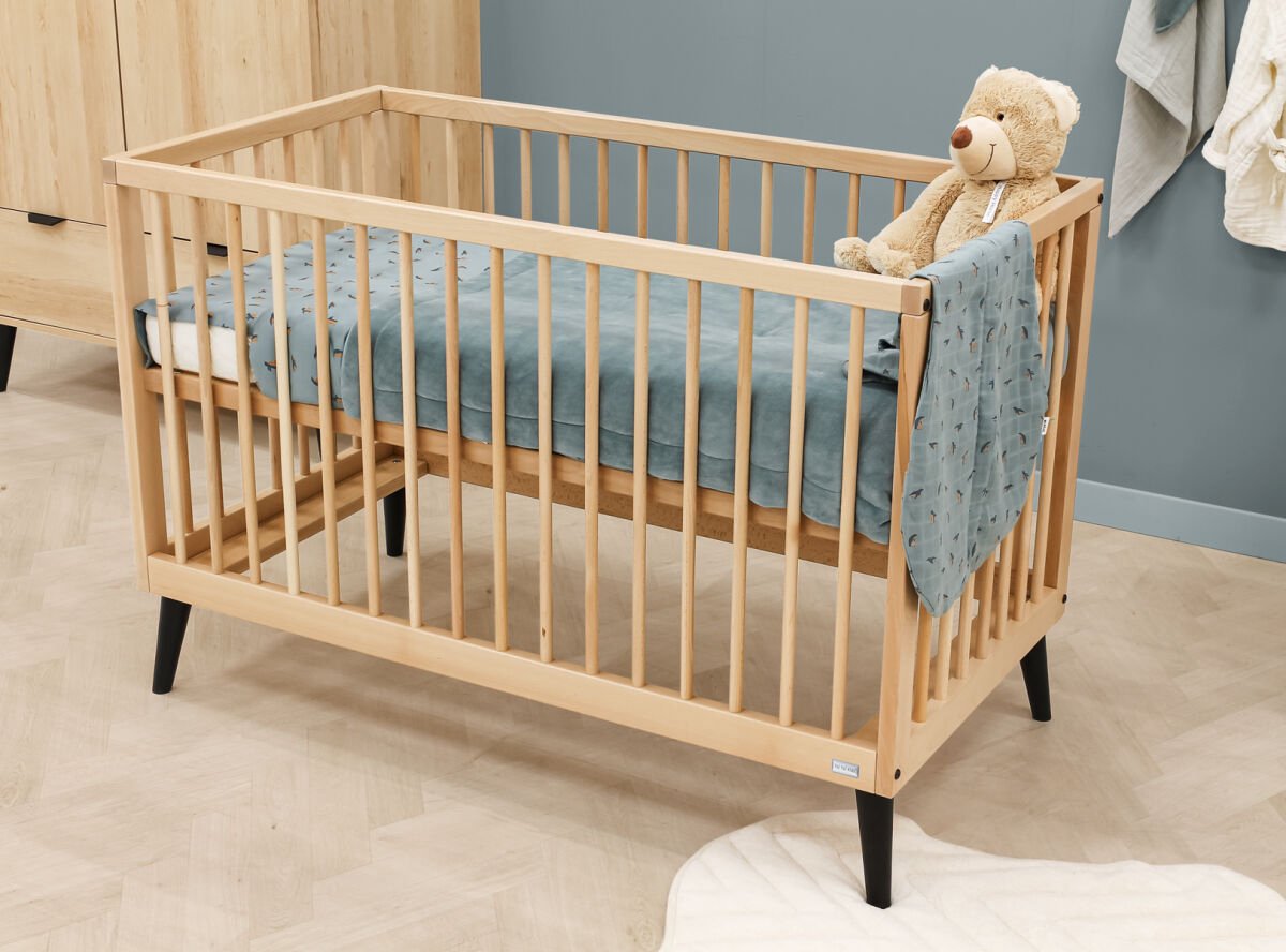 Bopita Fay Bed 60×120 cm - Naturel/Mat Zwart