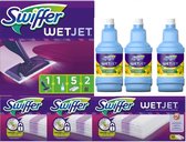 Pack Swiffer WetJet Mop avec 2 batteries + 30 lingettes + 3 bouteilles de produit nettoyant