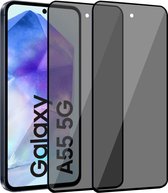 2x Convient pour Samsung Galaxy A55 - Protecteur d'écran de confidentialité - Verre de protection - Private GuardCover