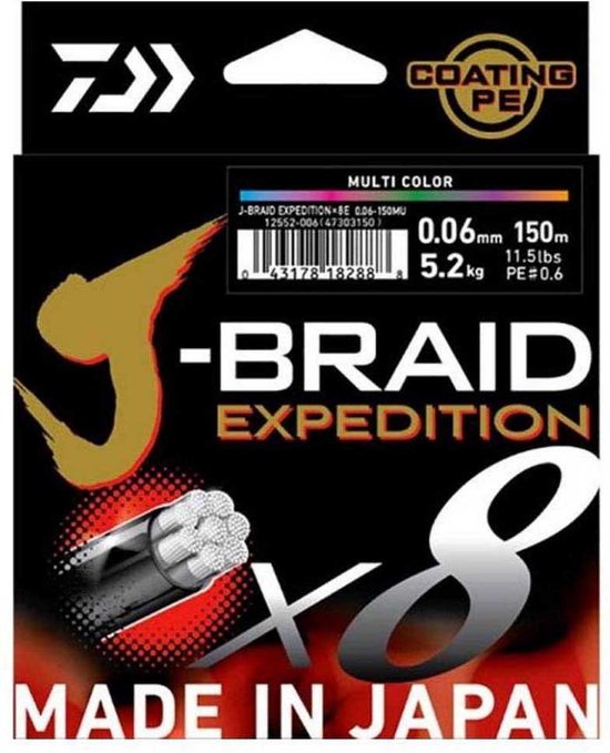 Daiwa Coating PE J-Braid Expedition X8 Braid Dark Green 150m - Maat : 0.13mm - 8.40 kilo van Daiwa — afbeelding 4