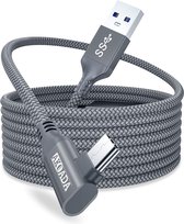 Linkkabel 6m, iFoulki USB naar USB C-kabel Hoge snelheid gegevensoverdracht en snel opladen USB C-kabel (grijs)