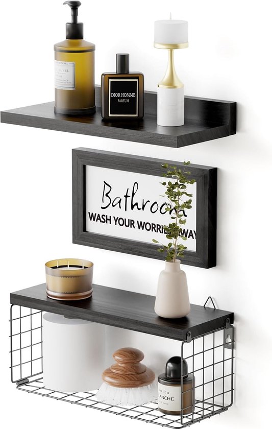 Metalen wandplanken set van 3 zwevende planken - Industriële stijl voor decoratie van