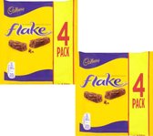 Cadbury Flake - 4 in a Pack (4x20g = 80g) x 2 - (Engeland) - (England) - (Chocolade )