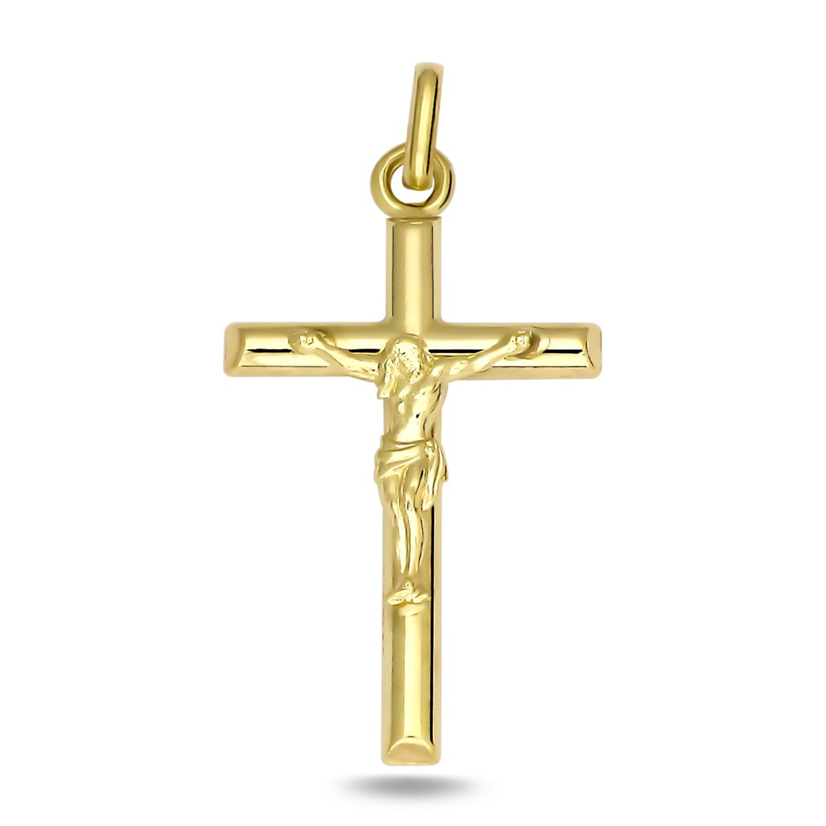 Juwelier Zwartevalk 14 karaat gouden kruis met Jezus - 14.287/36x20