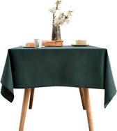 LUTCHOS Tafelkleed - Tafelzeil - Luxe Tafellaken - Waterafstotend - Uitwasbaar - Polyester - Donker Groen - 140x240 cm