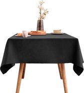 LUTCHOS Tafelkleed - Tafelzeil - Luxe Tafellaken - Waterafstotend - Uitwasbaar - Polyester - Zwart - 140x240 cm