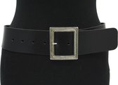 Thimbly Belts Dames ceintuur donker bruin - dames riem - 6 cm breed - Bruin - Echt Leer - Taille: 95cm - Totale lengte riem: 110cm
