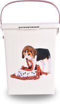 Luchtdichte Hondenvoer Opbergbox 4L | Witte, Hygiënische Kunststof, Ideaal voor Huishouden en Hondenwinkels | 23.5cm x 19cm x 22cm