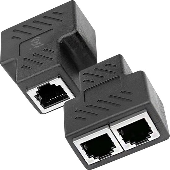 Internet Kabel Koppelstuk - 1 naar 2 - RJ45 naar RJ45 - Verlengstuk - 2 Stuks