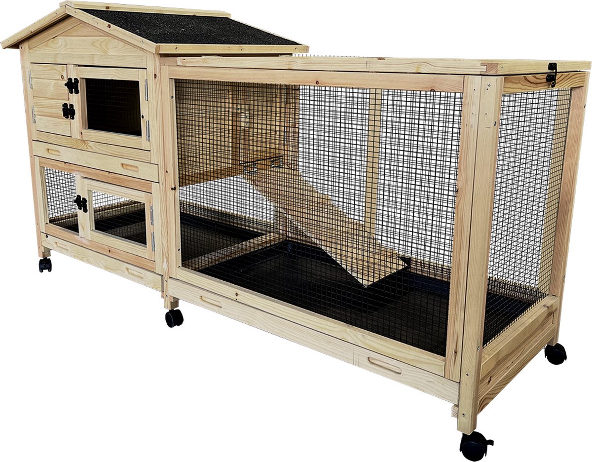 Woodland konijnenhok Hoppy Pinus met ren