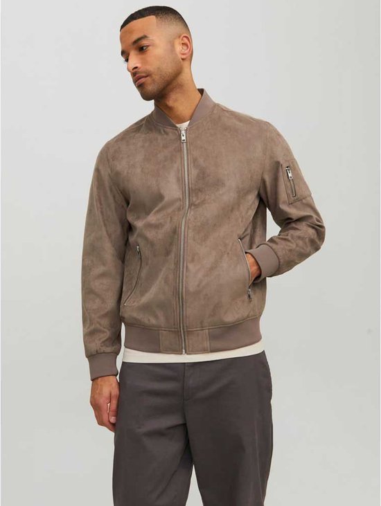 Faux Suede Bomber Jas