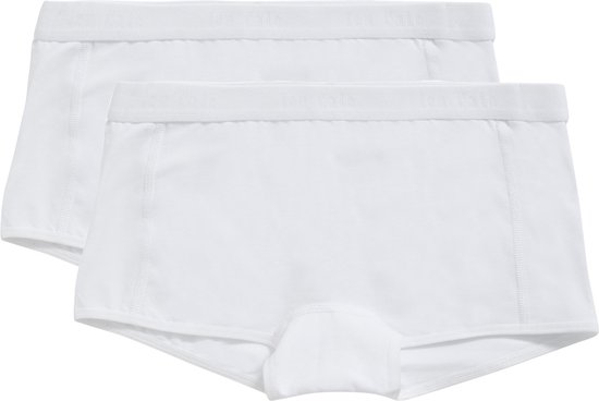 Twee witte katoenen shorts met merklogo op de elastische tailleband.